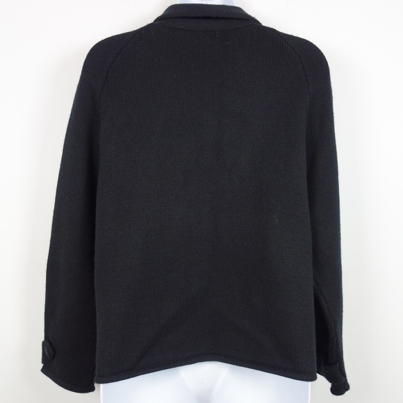 J Crew Black Wool Cardigan Sweater Jacket Womens L - Picture 4 of 8